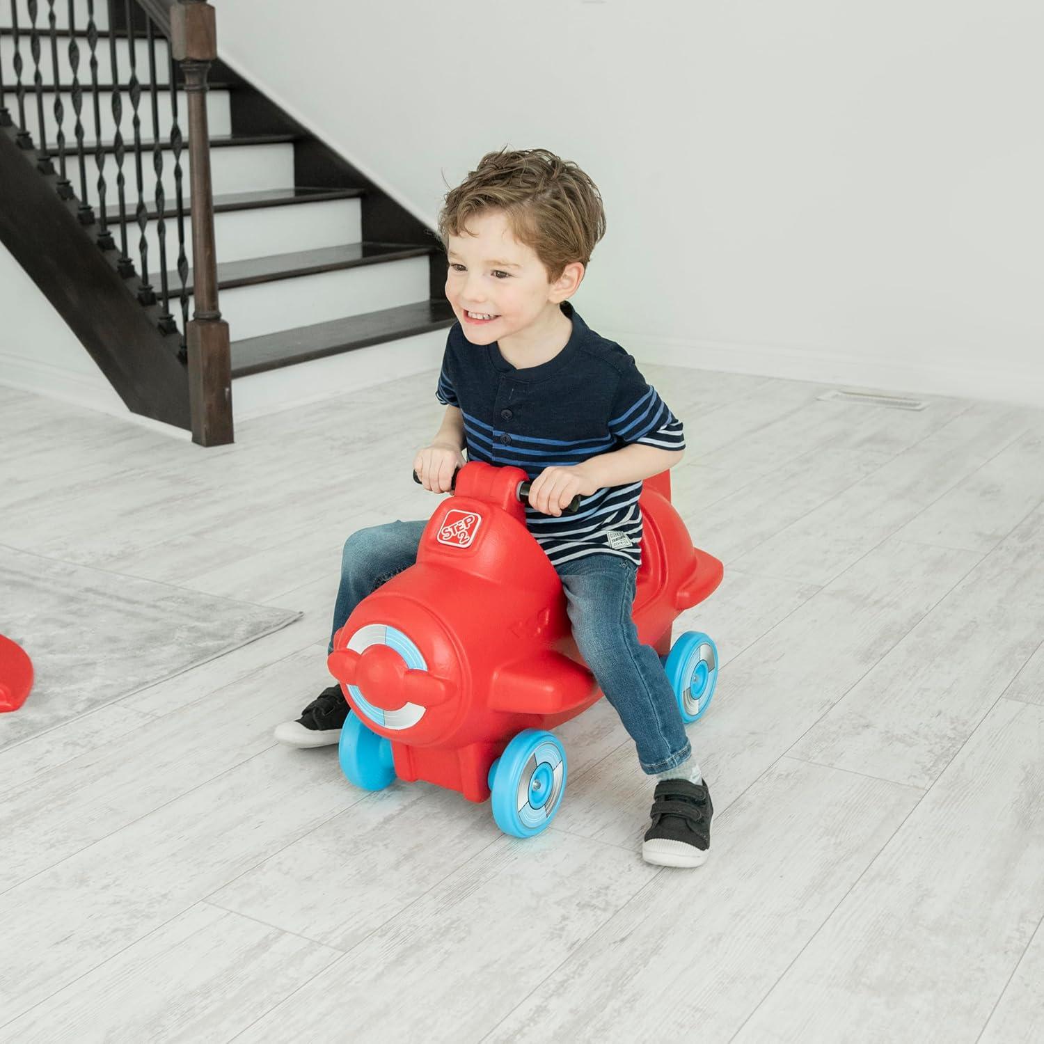 image:imageStep2 Sky Rider Kids Push Car Foot Powered Ride On Toy Practice Balance with 4 Wheels Track Not Included Made of Durable Plastic Max Weight 50 lbs for Toddlers 25 Years Old Red