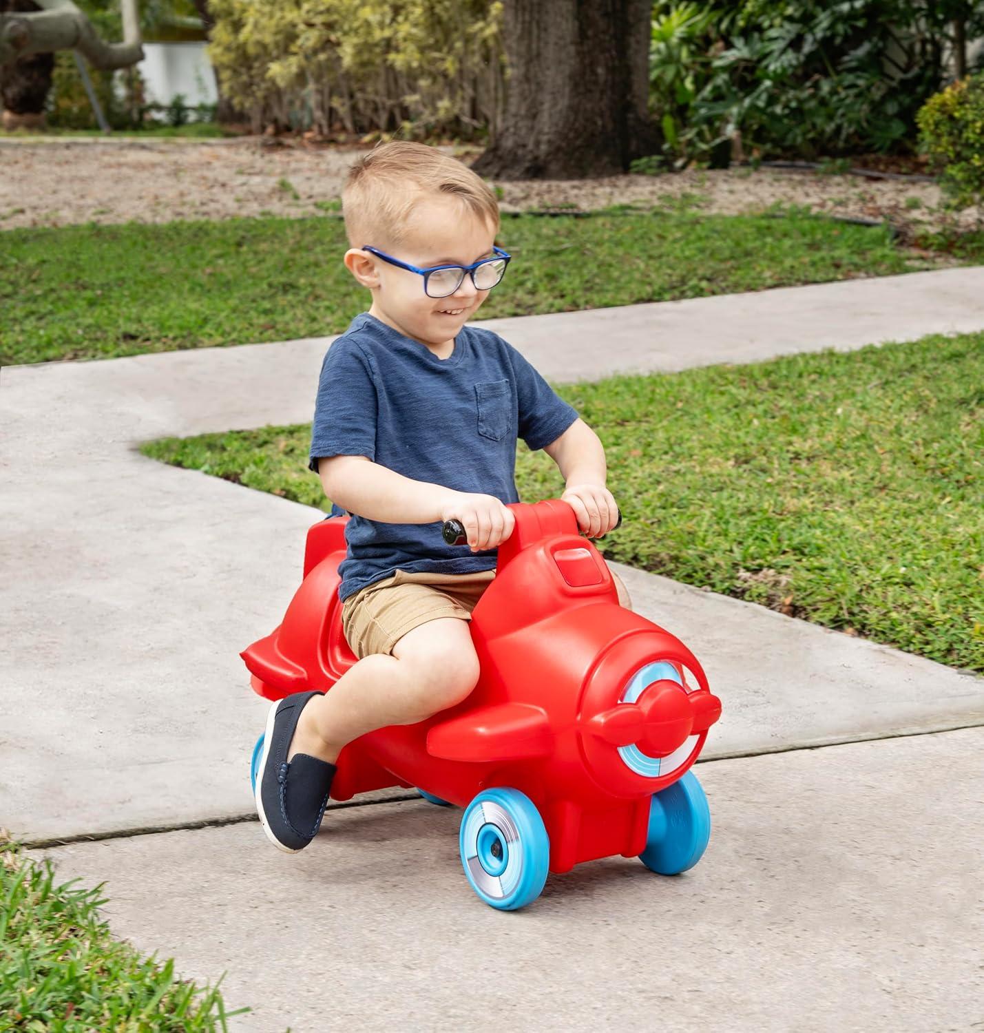 image:imageStep2 Sky Rider Kids Push Car Foot Powered Ride On Toy Practice Balance with 4 Wheels Track Not Included Made of Durable Plastic Max Weight 50 lbs for Toddlers 25 Years Old Red