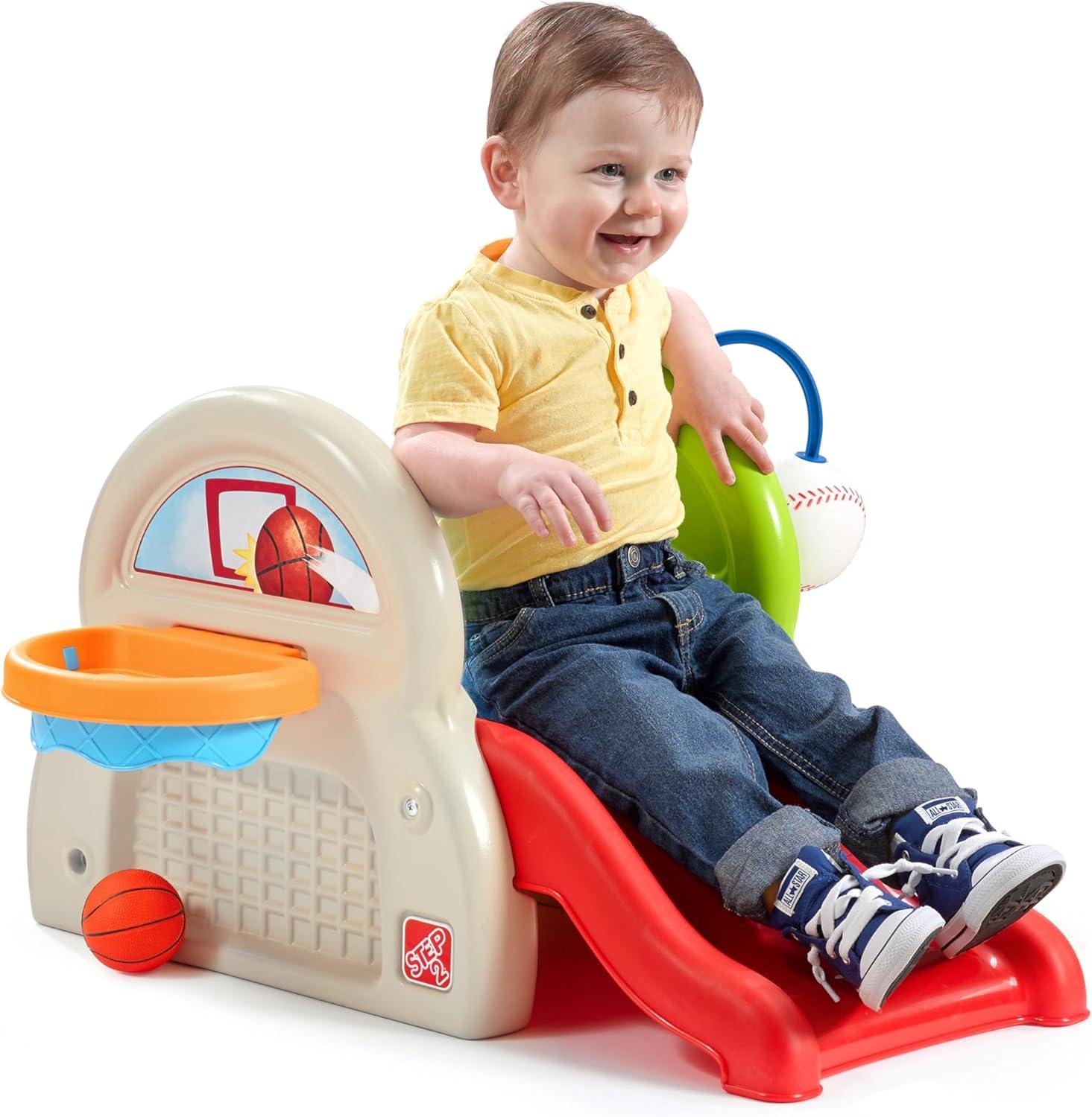 image:imageStep2 SportsTastic Activity Center Toddler Sports Playset IndoorOutdoor Slide Play Gym Includes Bat amp Balls Made of Durable Plastic For Toddlers 1 Years Old