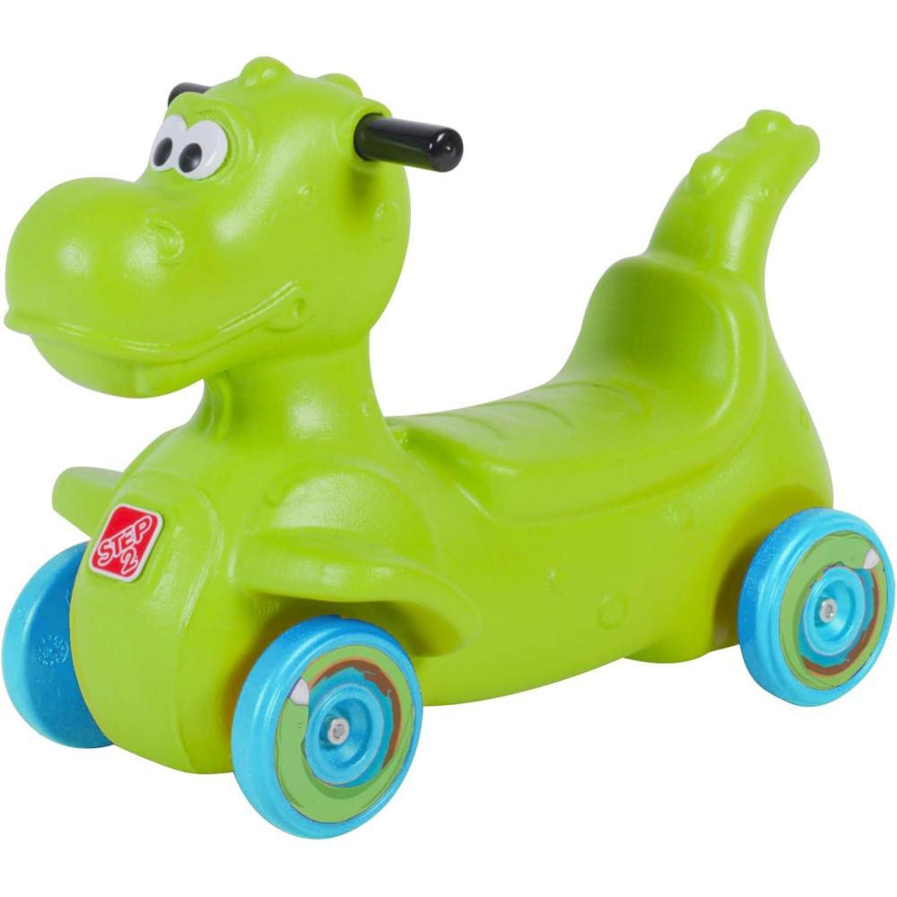 image:imageStep2 Dino Dash Kids Push Car Foot Powered Ride On Toy Practice Balance with 4 Wheels Track Not Included Made of Durable Plastic Max Weight 50 lbs for Toddlers 25 Years Old Green