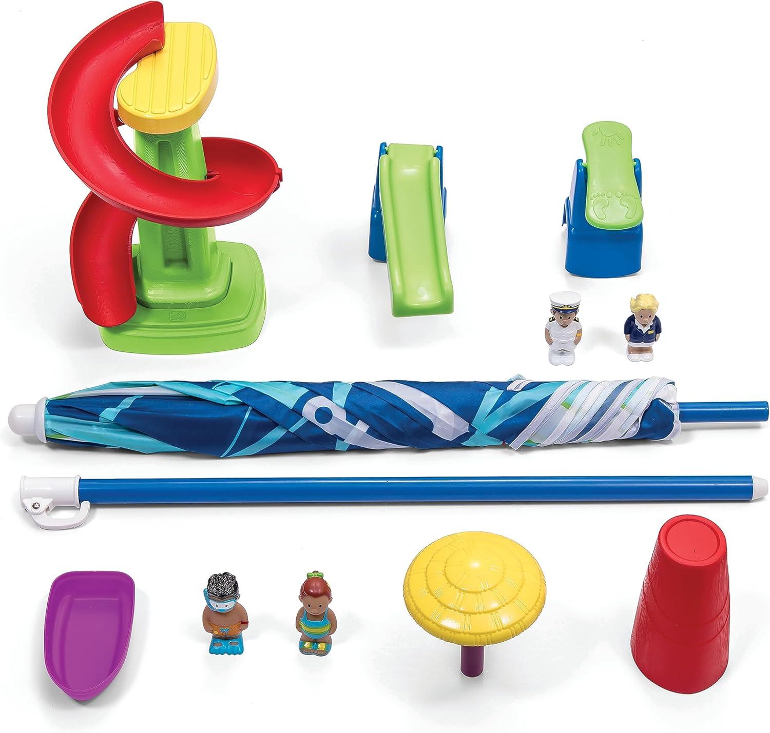 image:imageStep2 Fiesta Cruise Sand amp Water Table with Umbrella Kids Activity Sensory Playset Summer Outdoor Toys 10 Piece Water Toy Accessories for Toddlers 2 Years OldMulticolor