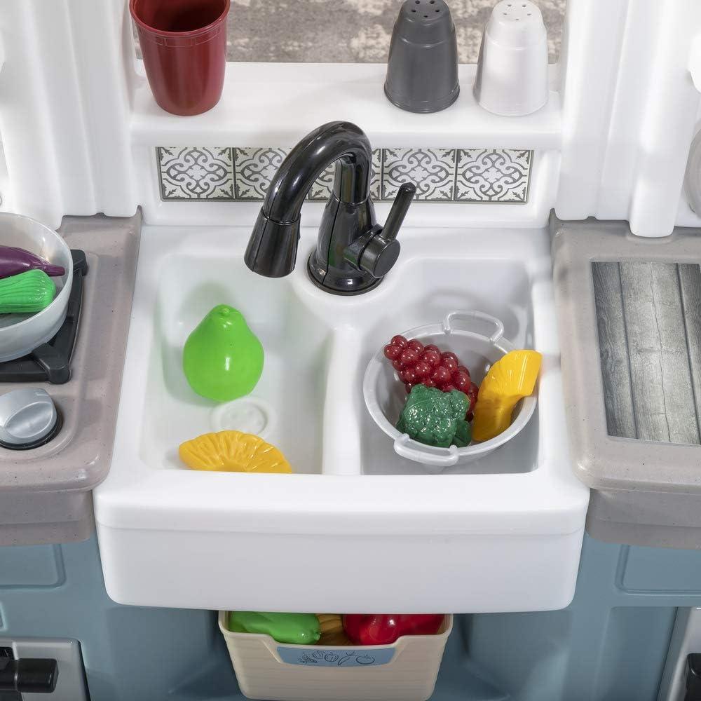image:imageStep2 Gilded Gourmet Kids Kitchen Playset IndoorOutdoor Kitchenette Interactive Play with Lights and Sounds Made of Durable Plastic Includes 20 Piece Toy Accessories for Toddlers 2 Years OldTimeless Trends Kitchen