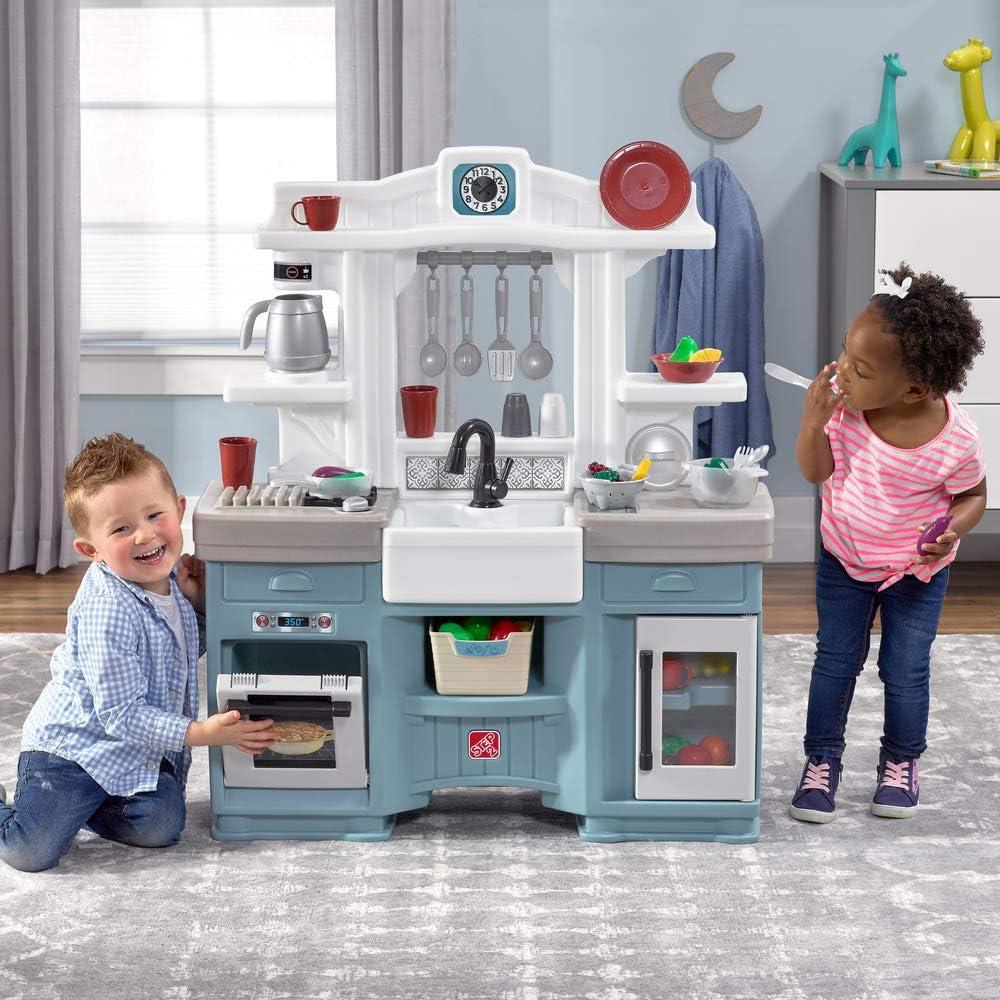 image:imageStep2 Gilded Gourmet Kids Kitchen Playset IndoorOutdoor Kitchenette Interactive Play with Lights and Sounds Made of Durable Plastic Includes 20 Piece Toy Accessories for Toddlers 2 Years OldTimeless Trends Kitchen