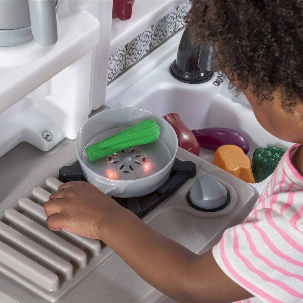 image:imageStep2 Gilded Gourmet Kids Kitchen Playset IndoorOutdoor Kitchenette Interactive Play with Lights and Sounds Made of Durable Plastic Includes 20 Piece Toy Accessories for Toddlers 2 Years OldTimeless Trends Kitchen