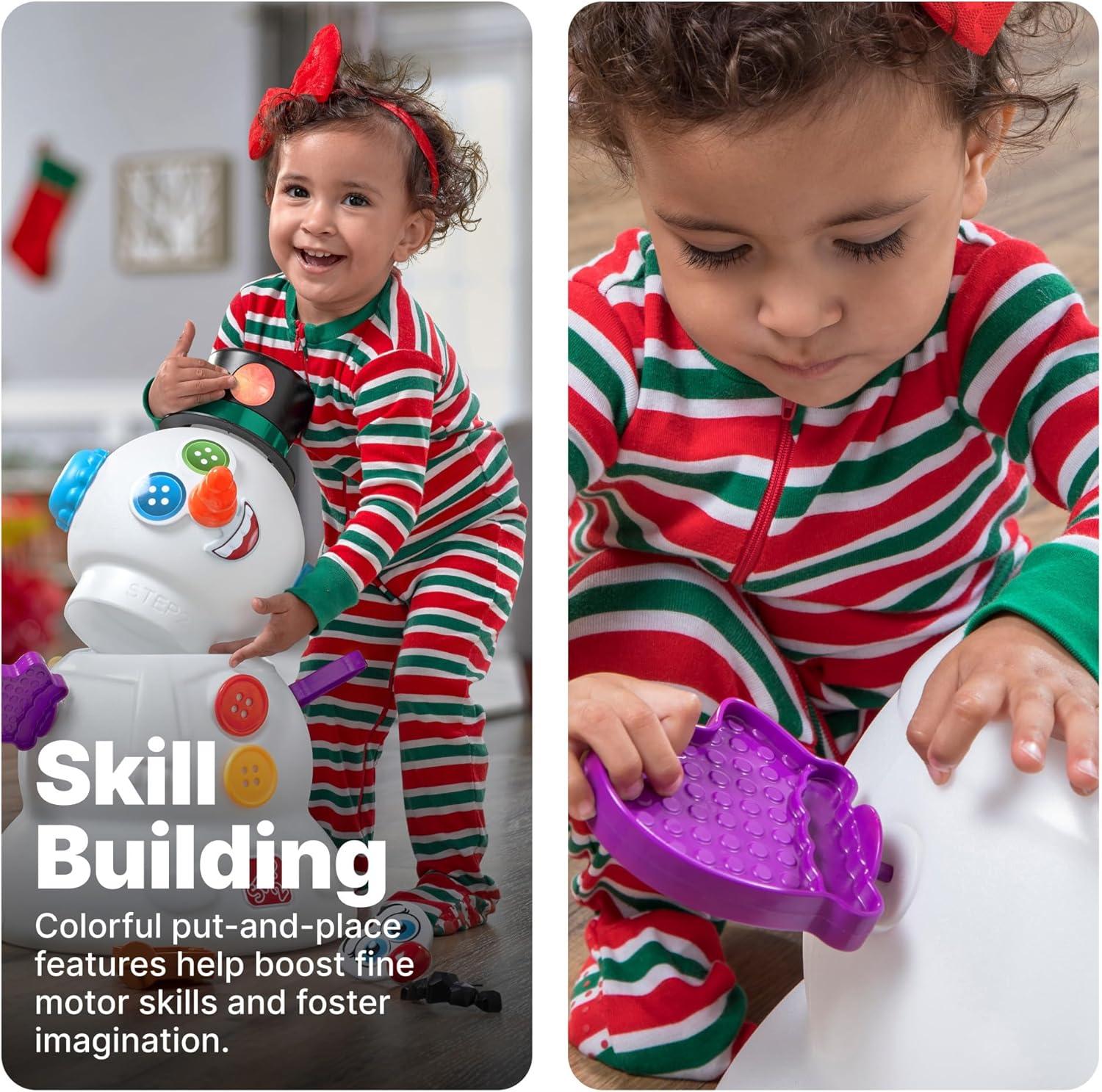 image:imageStep2 My First Snowman Kids Holiday Decorative Christmas Toy 15Piece Accessory Kit Lights and Sounds Toddlers 18Months