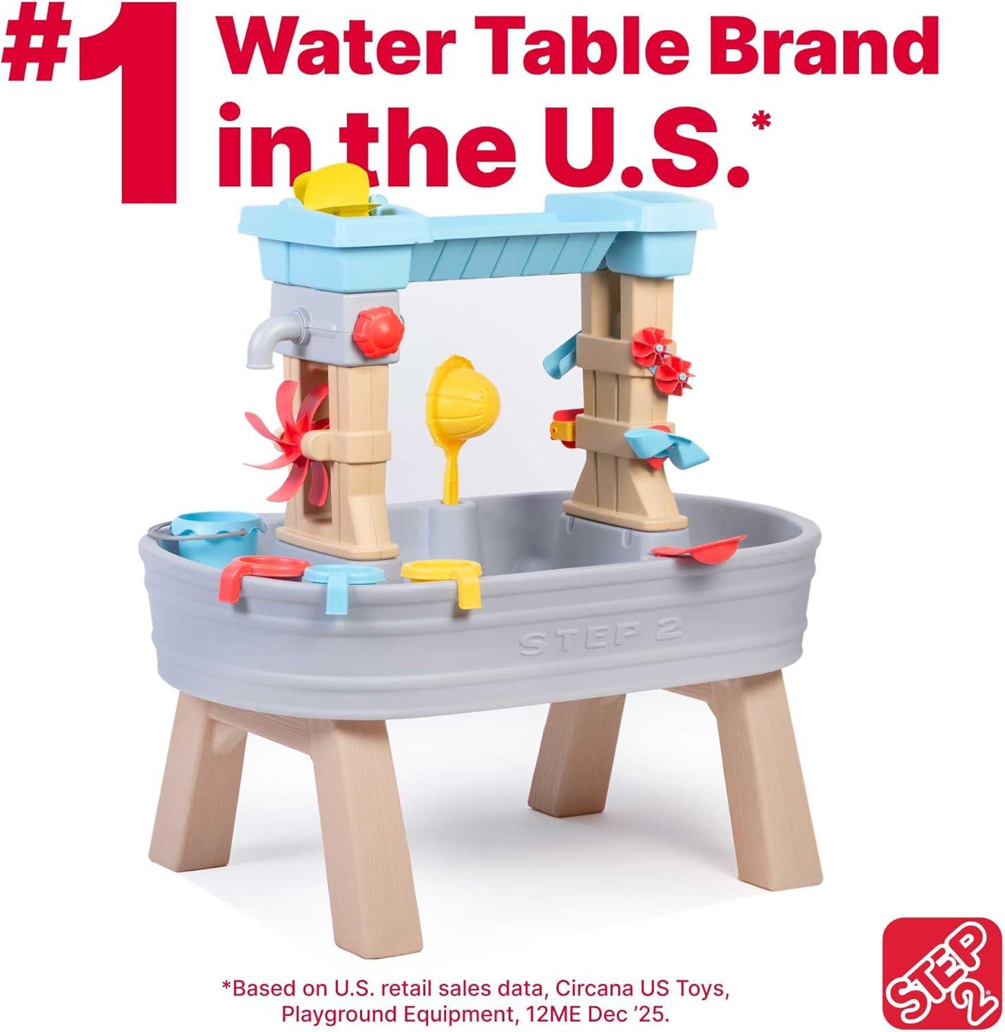 image:imageStep2 Rain Showers amp Flow Kids Water Table Outdoor Toddler Activity Table 15Piece Accessory Set Ages 15 Years Old Multicolor Gray Blue Red