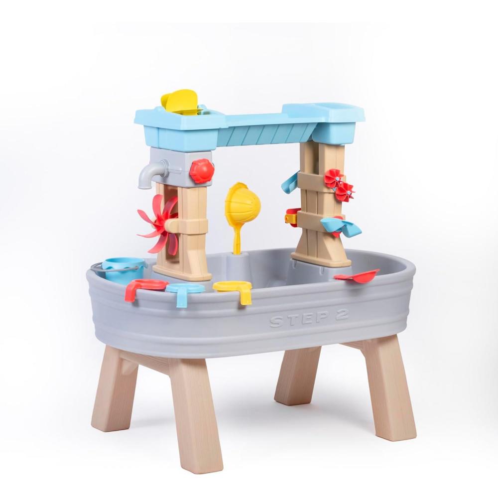 image:imageStep2 Rain Showers amp Flow Kids Water Table Outdoor Toddler Activity Table 15Piece Accessory Set Ages 15 Years Old Multicolor Gray Blue Red