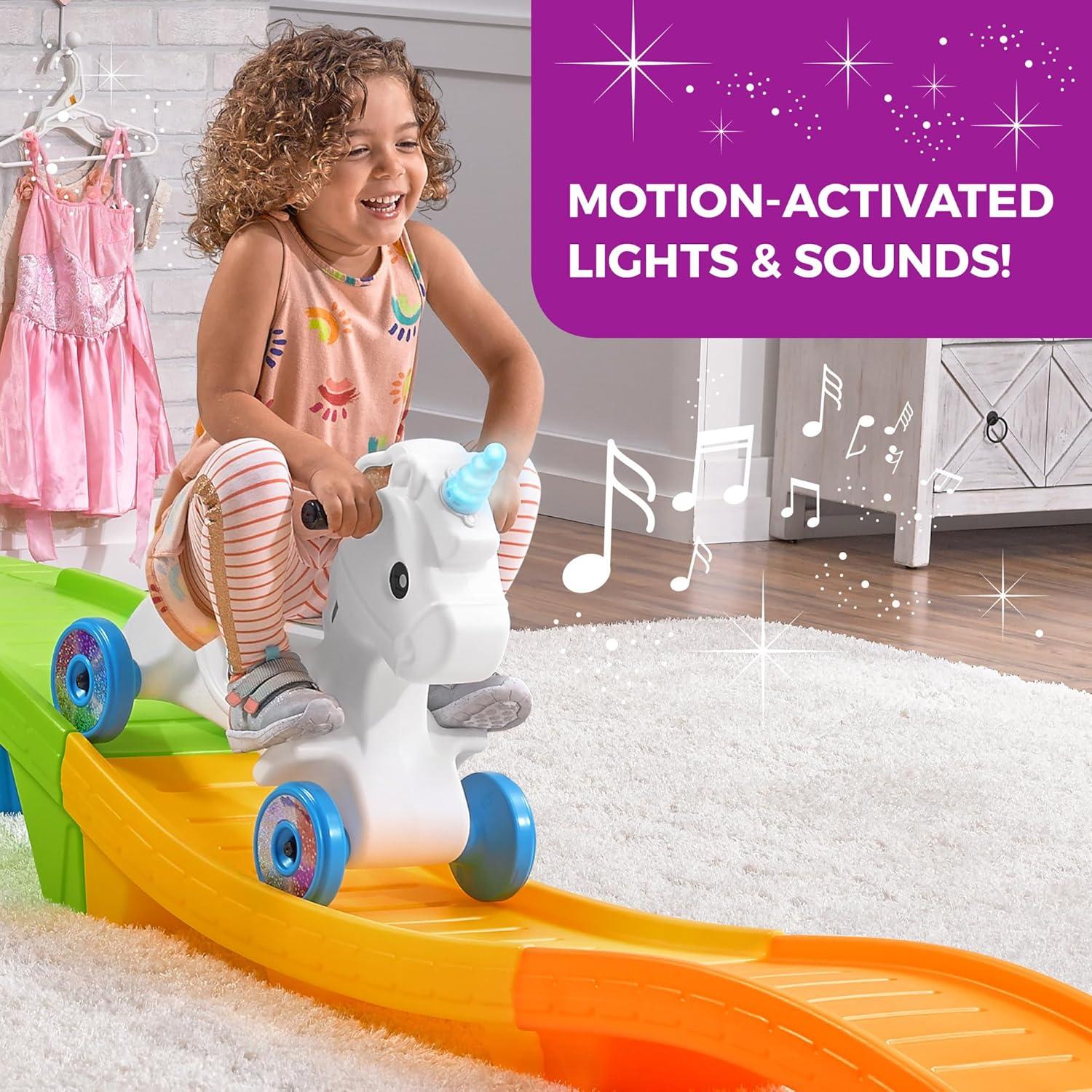 image:imageStep2 Sky Rider Up amp Down Roller Coaster Kids Ride On Toy Push Car IndoorOutdoor Playset Made of Durable Plastic Max Weight 50 lbs for Toddlers 25 Years OldUnicorn
