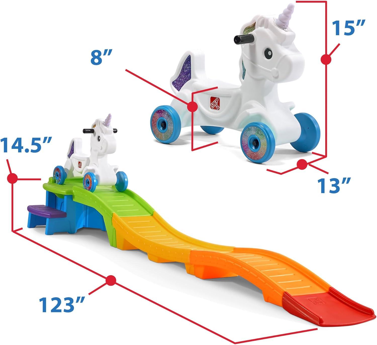 image:imageStep2 Sky Rider Up amp Down Roller Coaster Kids Ride On Toy Push Car IndoorOutdoor Playset Made of Durable Plastic Max Weight 50 lbs for Toddlers 25 Years OldUnicorn