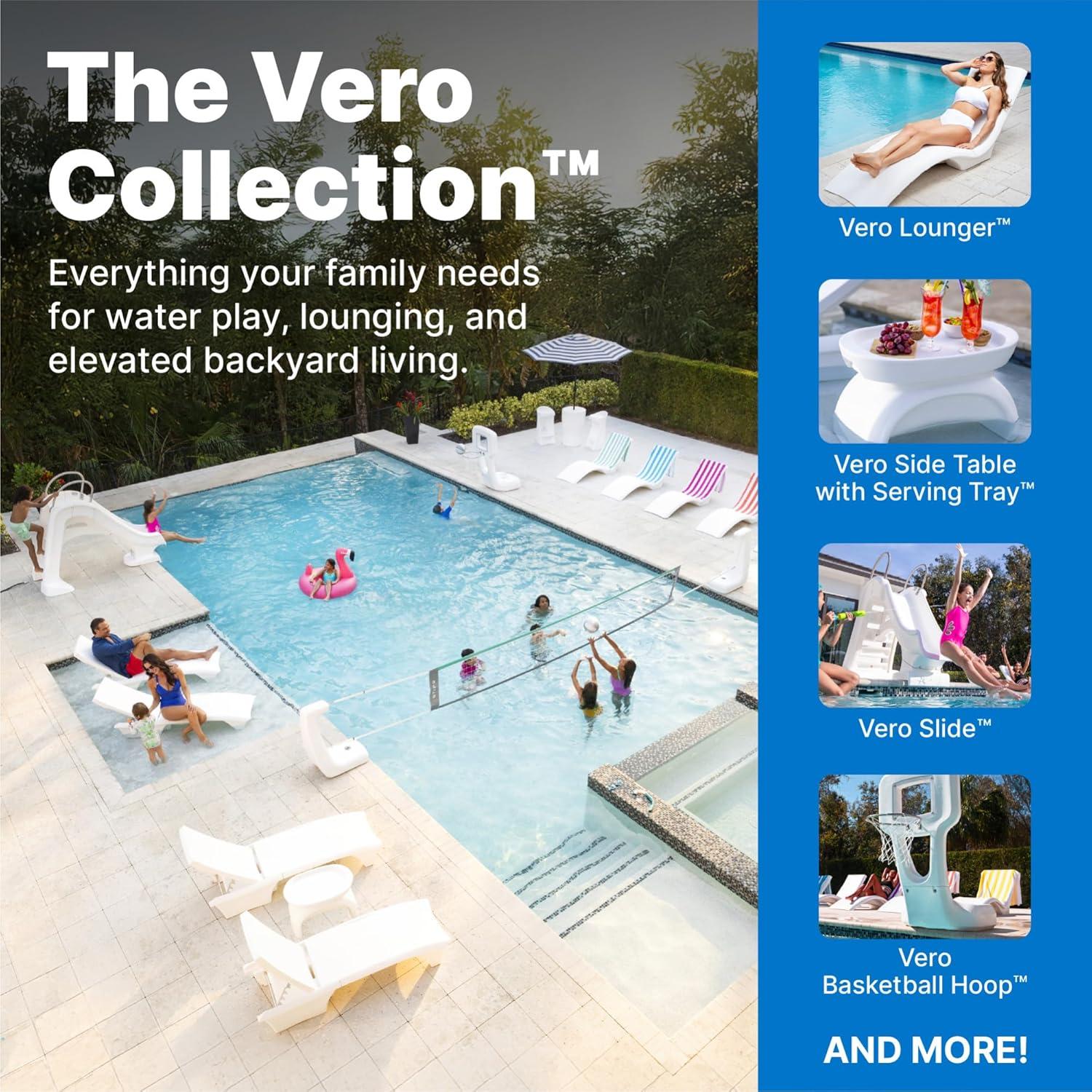 image:imageStep2 Vero Pool Volleyball Net OutdoorIndoor Waterproof Patio Furniture Made of Durable Plastic 1525 Feet White
