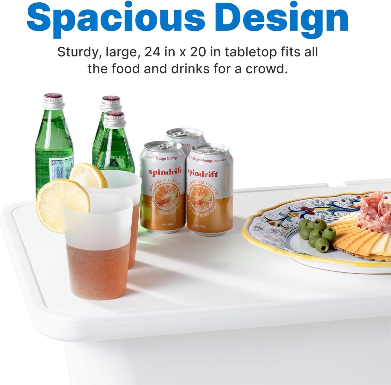 image:imageStep2 Vero inPool Entertaining Table Pool Ledge Side Table UVResistant Resin Removable Tabletop Insert White