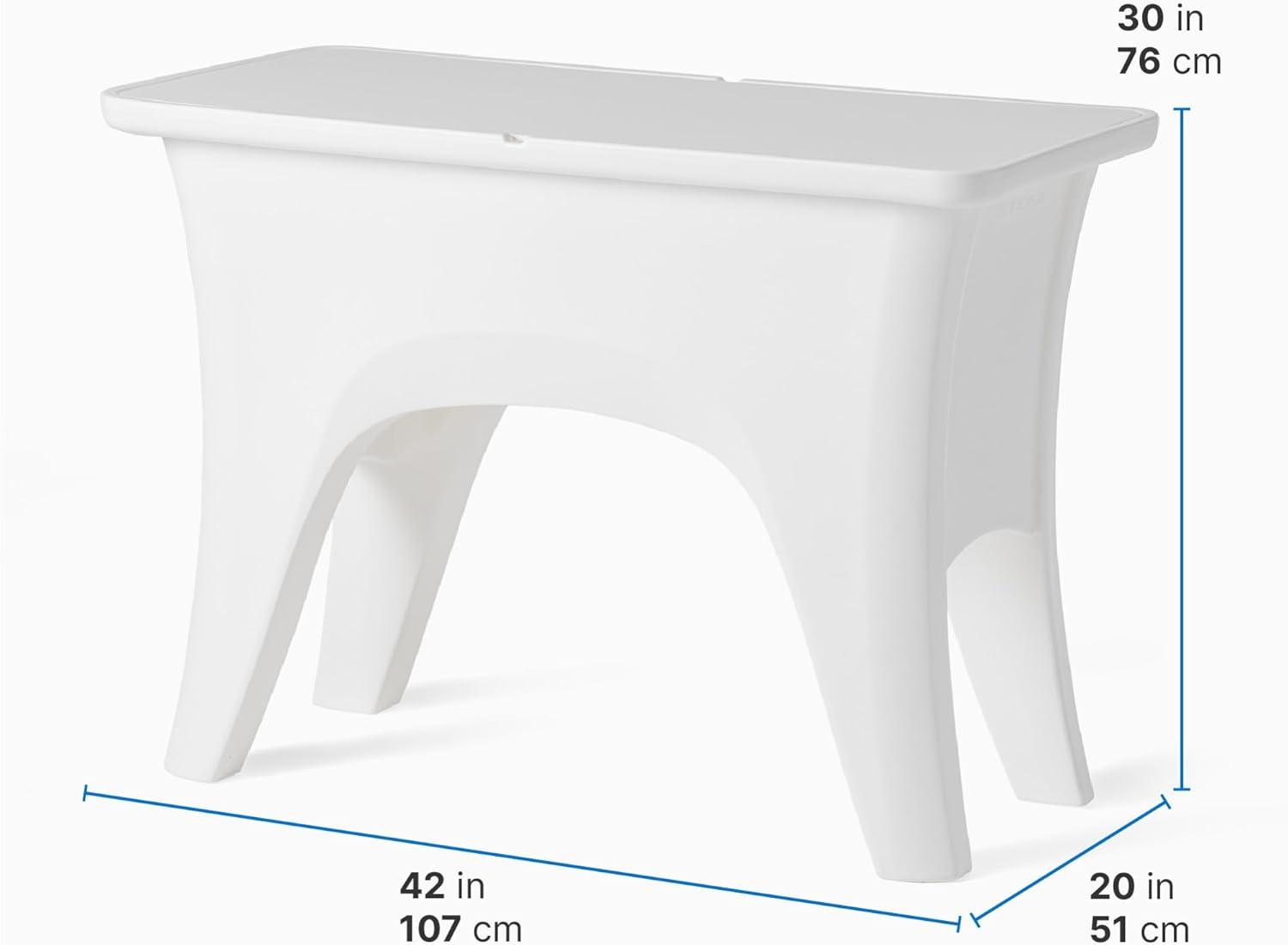 image:imageStep2 Vero inPool Entertaining Table Pool Ledge Side Table UVResistant Resin Removable Tabletop Insert White