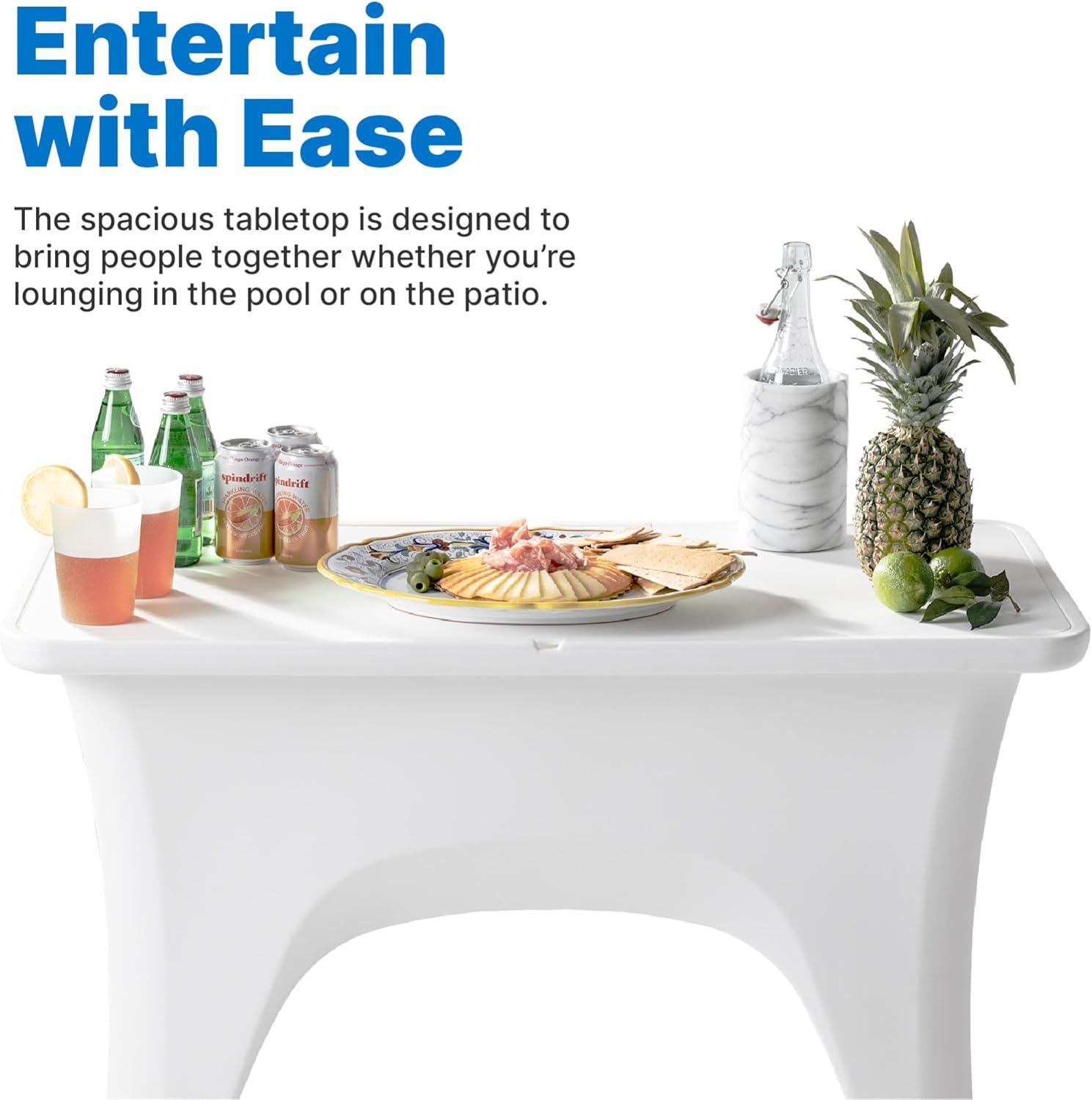 image:imageStep2 Vero inPool Entertaining Table Pool Ledge Side Table UVResistant Resin Removable Tabletop Insert White