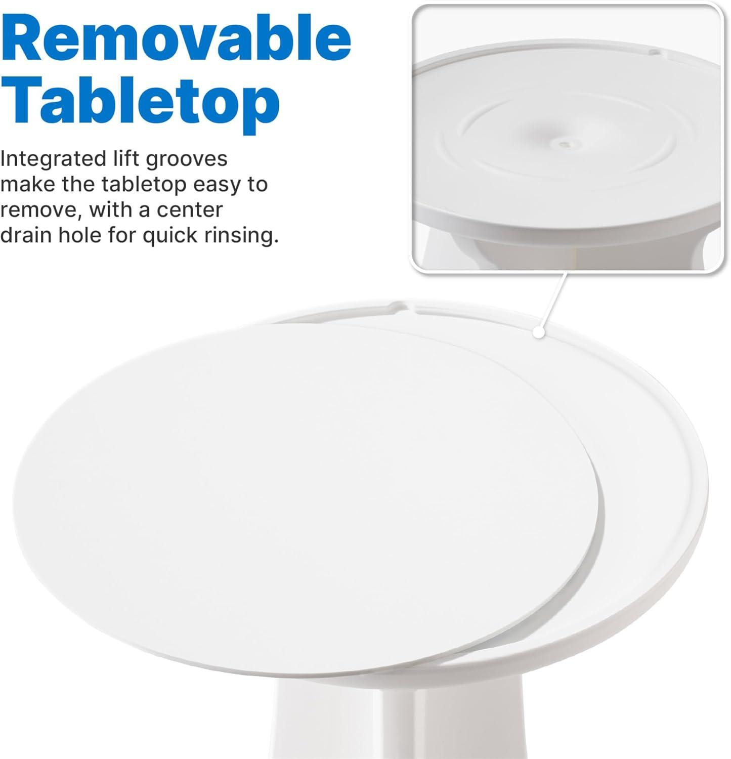 image:imageStep2 Vero inPool HighTop Bistro Table 42 in Outdoor BarHeight Table for Pool Ledges up to 36 in of Water UVResistant White