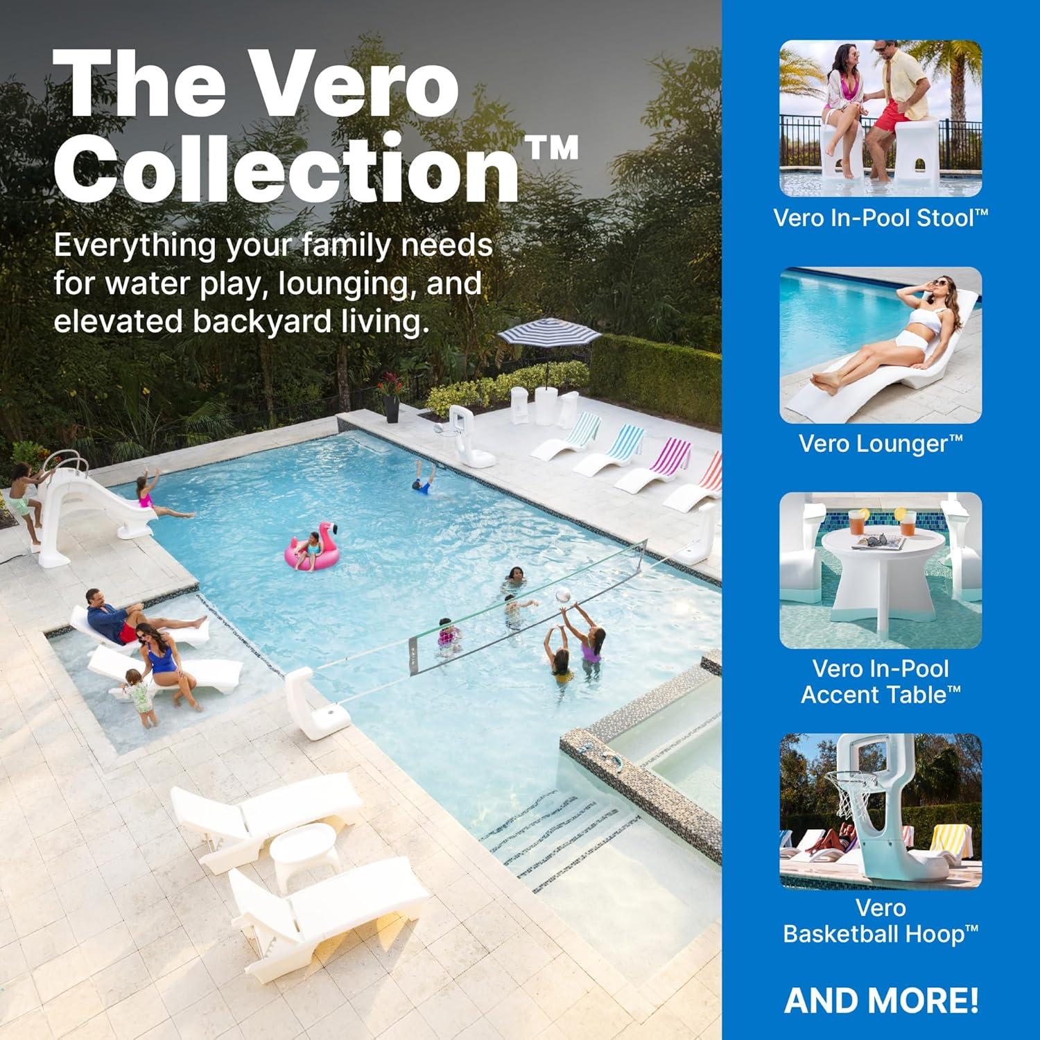 image:imageStep2 Vero inPool HighTop Bistro Table 42 in Outdoor BarHeight Table for Pool Ledges up to 36 in of Water UVResistant White