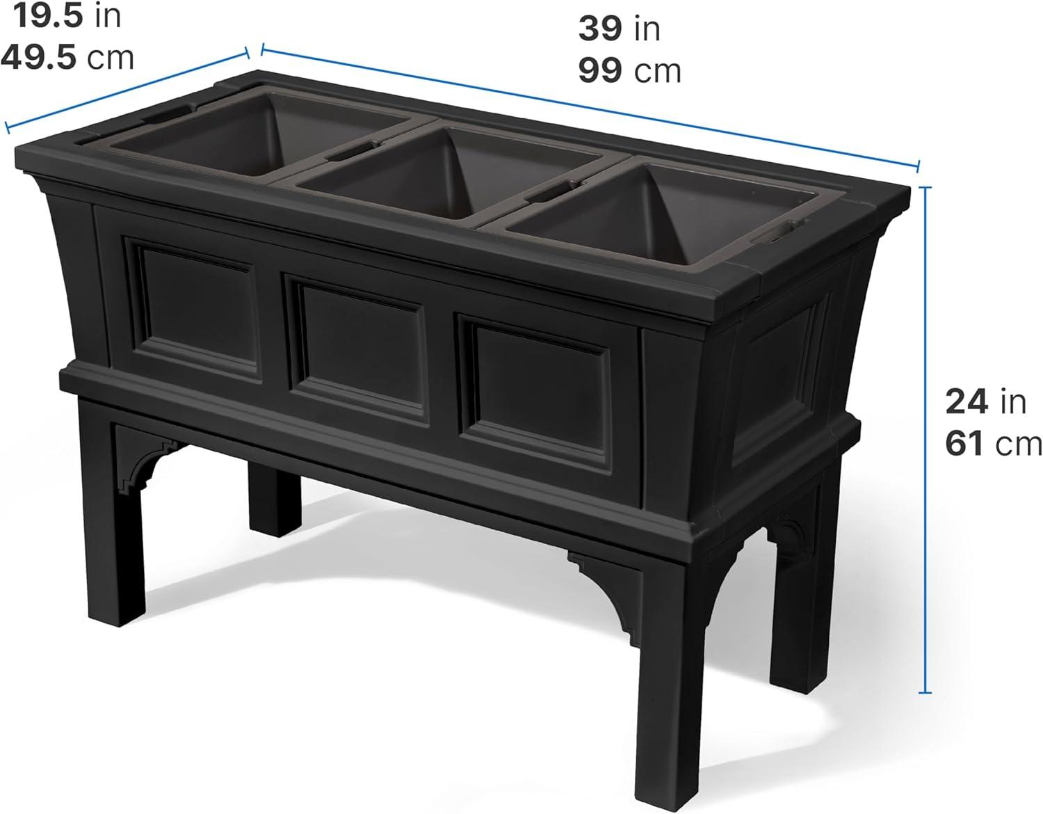 image:imageStep2 Atherton Raised Planter Box Large Planters for Outdoor Plants Gardening and Flower Pot for Patio or Porch Easy Drainage Durable Plastic Onyx BlackOnyx Black