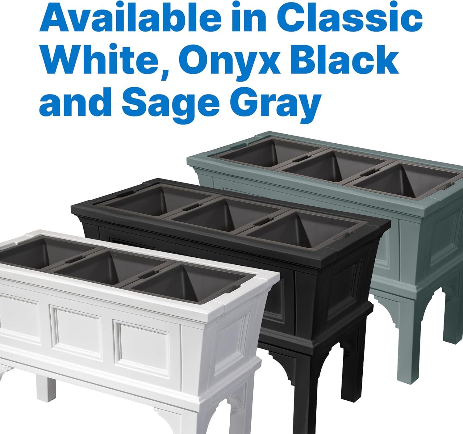 image:imageStep2 Atherton Raised Planter Box Large Planters for Outdoor Plants Gardening and Flower Pot for Patio or Porch Easy Drainage Durable Plastic Onyx BlackOnyx Black