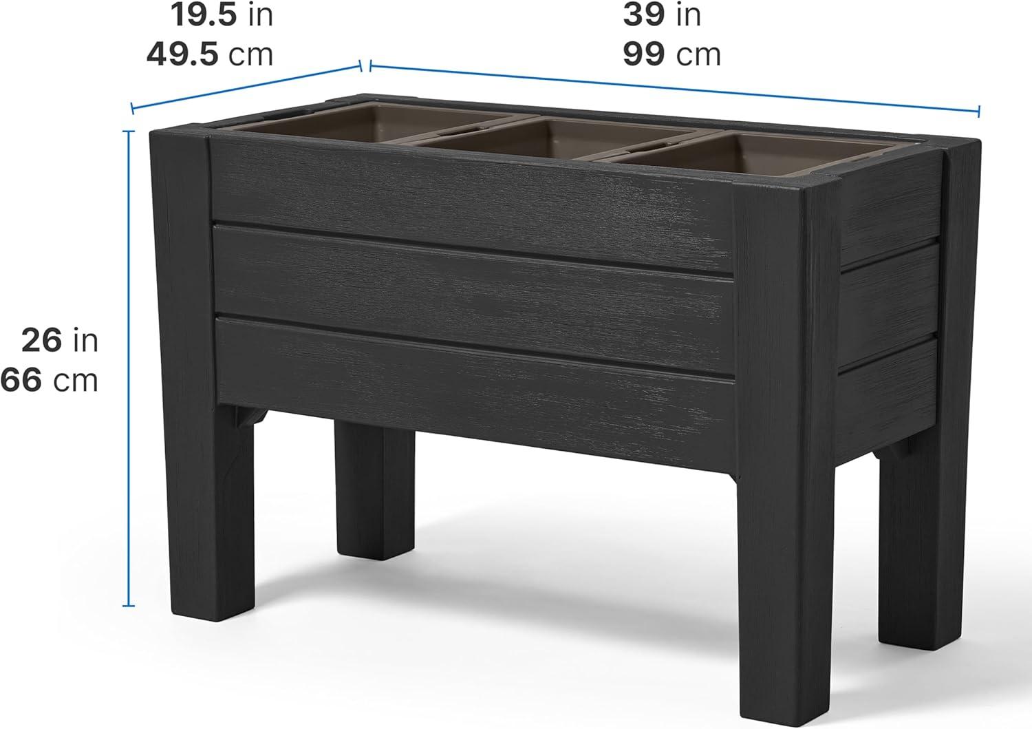 image:imageStep2 Lakewood Raised Planter Box Large Planter for Outdoor Plants Gardening and Flower Pot for Patio or Porch Easy Drainage Durable Plastic BlackBlack