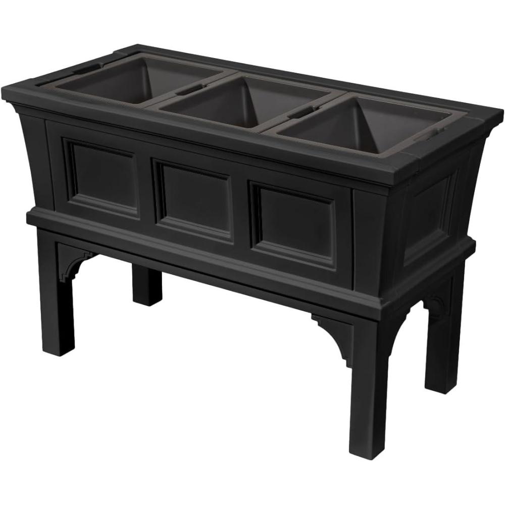image:imageStep2 Atherton Raised Planter Box Large Planters for Outdoor Plants Gardening and Flower Pot for Patio or Porch Easy Drainage Durable Plastic Onyx BlackOnyx Black