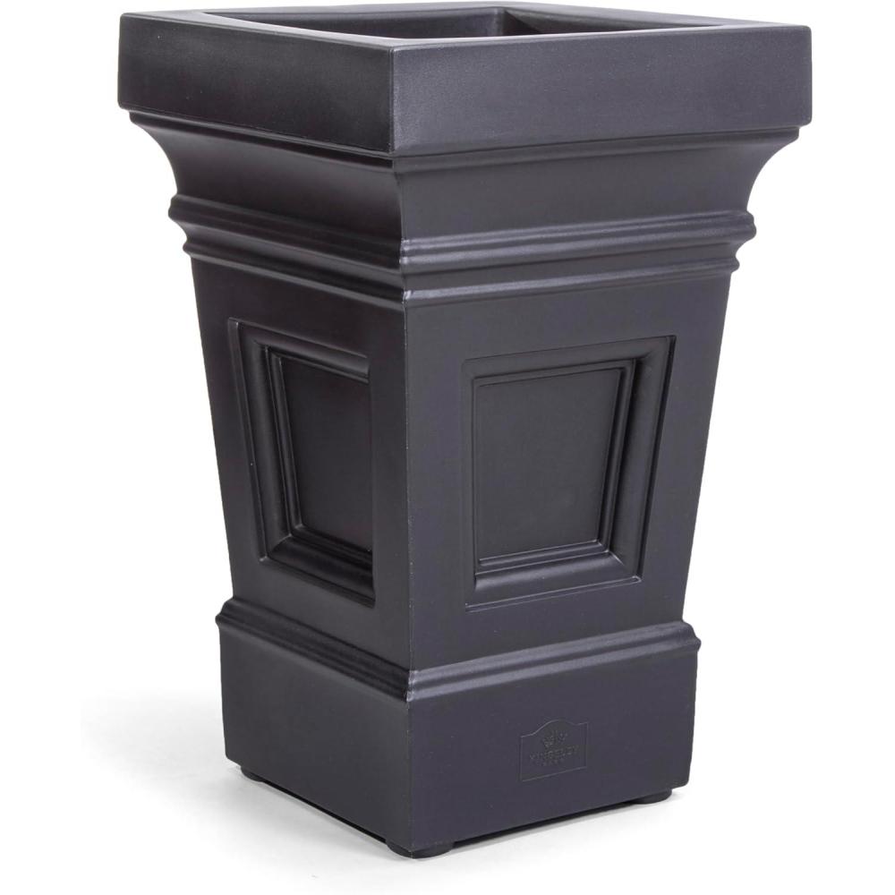 image:imageStep2 Atherton Square Planter Large Planters for Outdoor Plants Gardening and Flower Pot for Patio or Porch Efficient Drainage Durable Plastic Onyx Black 2PackOnyx Black