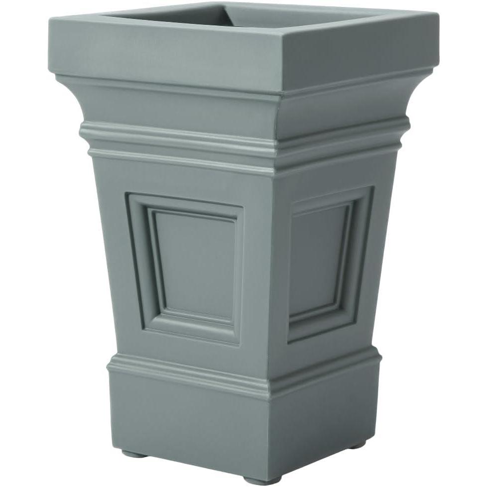 image:imageStep2 Atherton Square Planter Large Planters for Outdoor Plants Gardening and Flower Pot for Patio or Porch Efficient Drainage Durable Plastic Onyx Black 2PackSage Gray