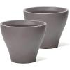 image:imageStep2 Fernway Round Planter Large Planters for Outdoor Plants Gardening and Flower Pot for Patio or Porch Efficient Drainage Durable Plastic Dark Cedar 2PackDark Cedar