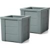 image:imageStep2 Lakewood Planter Box 2Pack Planters for Indoor or Outdoor Plants Gardening and Flower Pot for Patio or Porch Durable Plastic BlackSage Gray