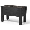 image:imageStep2 Lakewood Raised Planter Box Large Planter for Outdoor Plants Gardening and Flower Pot for Patio or Porch Easy Drainage Durable Plastic BlackBlack