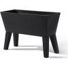 image:imageStep2 Tremont Raised Planter Large Planters for Outdoor Plants Gardening and Flower Pot for Patio or Porch Efficient Drainage Durable Plastic Black 1Pack