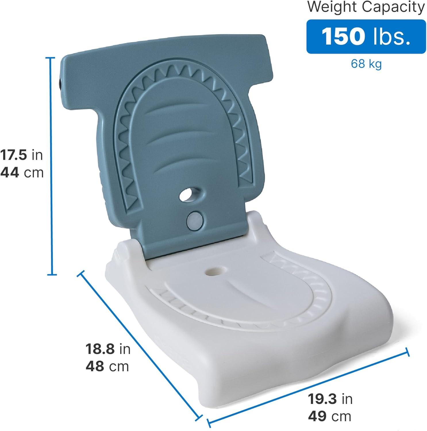 image:imageStep2 Kids Hammerhead Flip Seat 2 Pack Portable Outdoor Chair for Poolside Camping Beach Stadium Providing Back Support Made of UV20 Durable Plastic Aqua