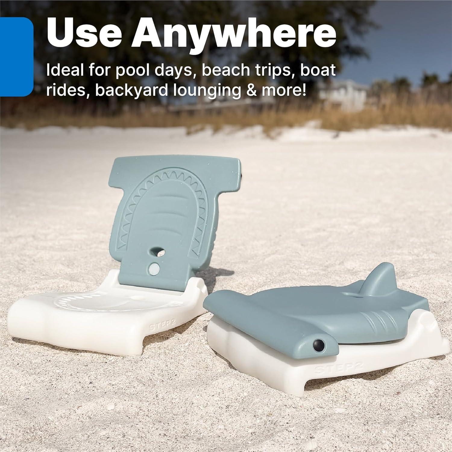 image:imageStep2 Kids Hammerhead Flip Seat Portable Outdoor Chair for Poolside Camping Beach Stadium Providing Back Support Made of UV20 Durable Plastic Aqua
