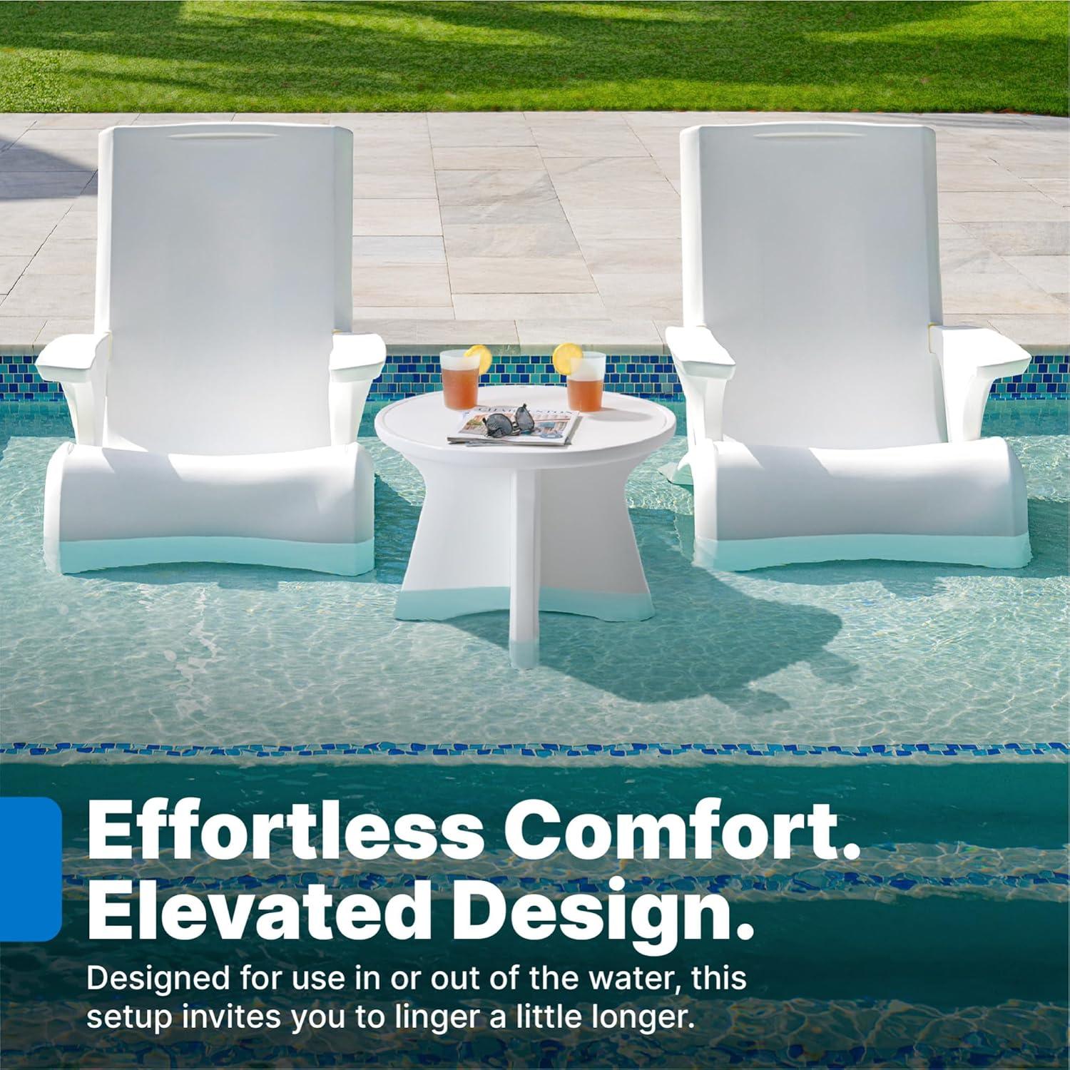 image:imageStep2 Vero Accent Table Use in Pools Up to 9 Water or Poolside Ledge OutdoorIndoor Waterproof Patio Furniture Made of Durable UV20 Plastic White