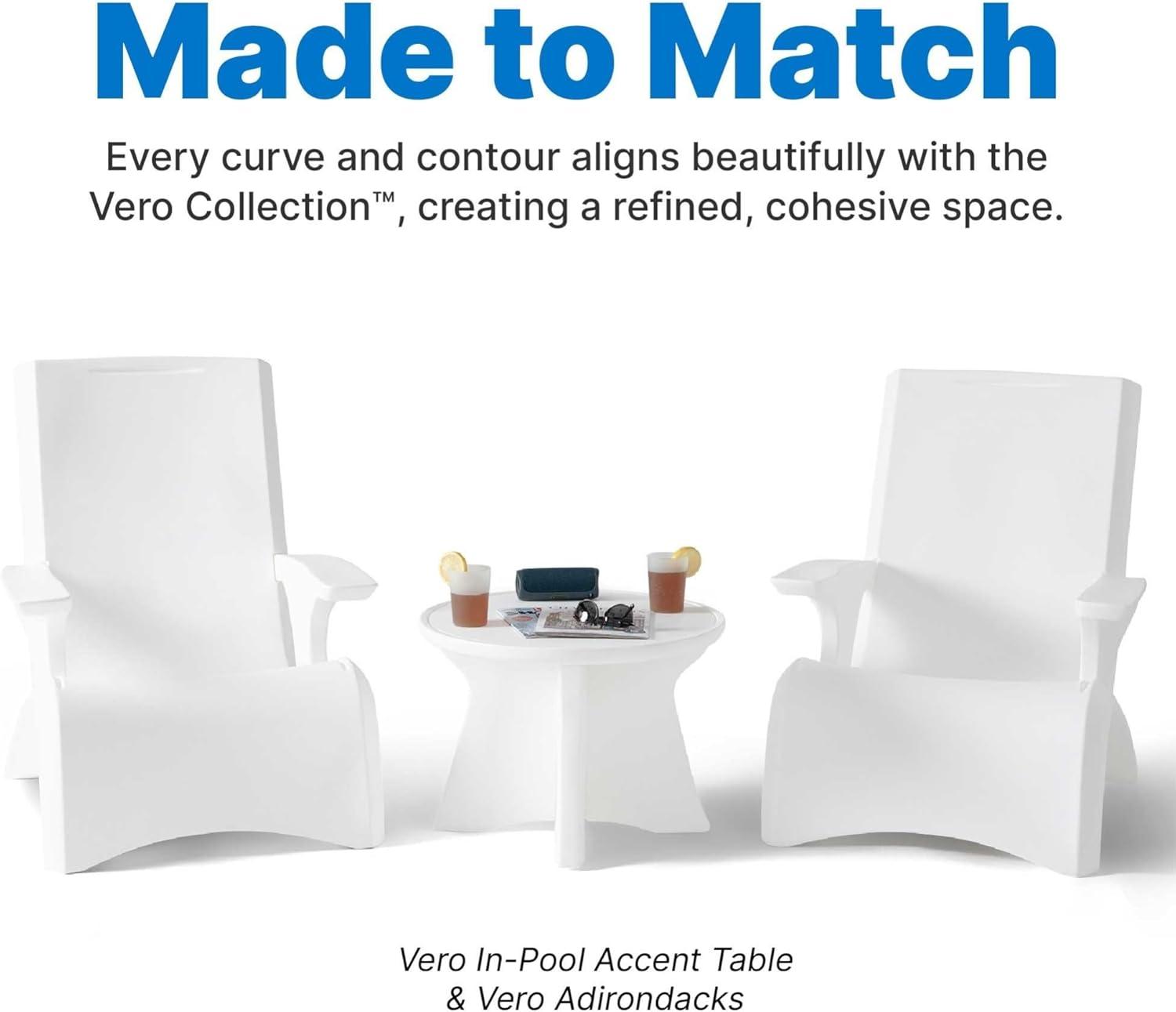image:imageStep2 Vero Accent Table Use in Pools Up to 9 Water or Poolside Ledge OutdoorIndoor Waterproof Patio Furniture Made of Durable UV20 Plastic White
