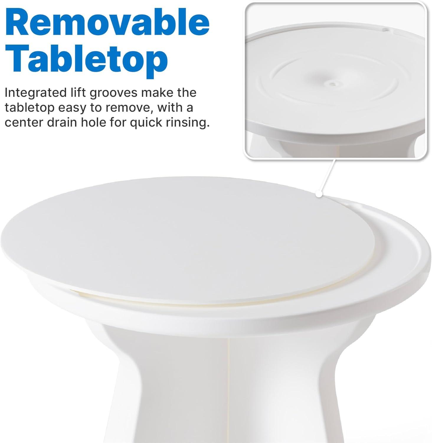 image:imageStep2 Vero Accent Table Use in Pools Up to 9 Water or Poolside Ledge OutdoorIndoor Waterproof Patio Furniture Made of Durable UV20 Plastic White