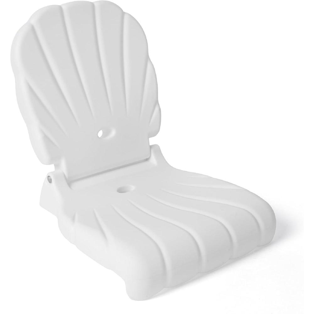 image:imageStep2 Seashell Flip Seat Adult Portable Outdoor Chair for Poolside Camping Beach Stadium Providing Back Support Made of UV20 Durable Plastic Incredible White