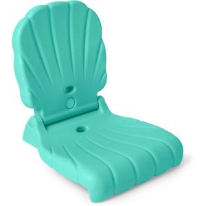 Step2 Kids Shell Flip Seat, Portable Outdoor Chair for Poolside, Camping, Beach, Stadium, Providing Back Support, Made of UV20 Durable Plastic, Mint