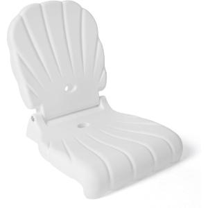 Step2 Seashell Flip Seat, Adult Portable Outdoor Chair for Poolside, Camping, Beach, Stadium, Providing Back Support, Made of UV20 Durable Plastic, Incredible White